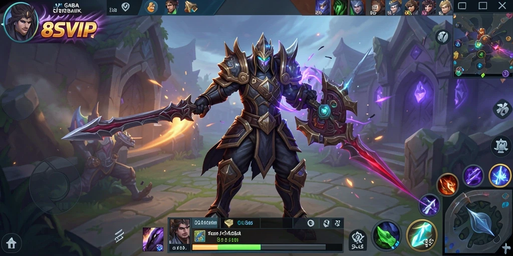 Tampilan gameplay epik dalam 8SVIP menampilkan pertempuran seru antar tim.
