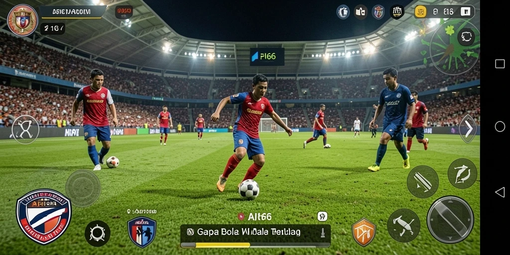 Tampilan gameplay API66 yang menegangkan di lapangan sepak bola.