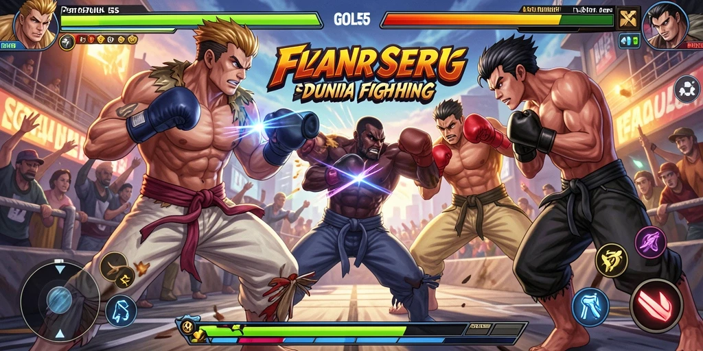 Tampilan gameplay seru dalam pertandingan Fighting di GOAL55.