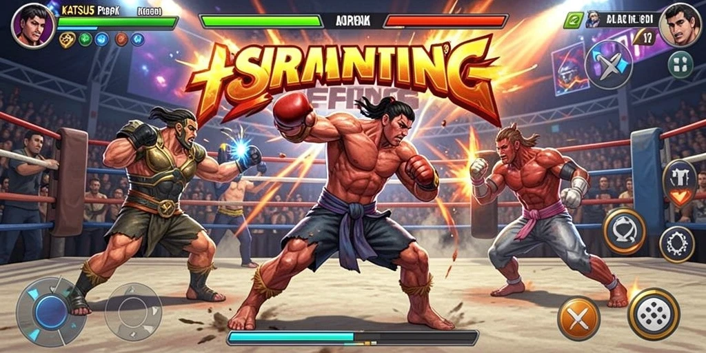 Gameplay seru dalam pertarungan KATSU5 dengan karakter unik.