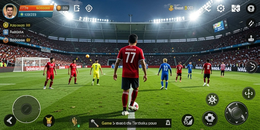 Tampilan gameplay L777 menampilkan aksi sepak bola mendebarkan.