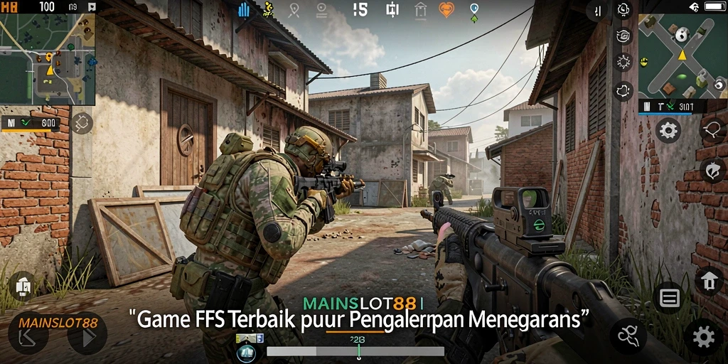 Screenshot MAINSLOT88 menampilkan aksi intens dalam game FPS.