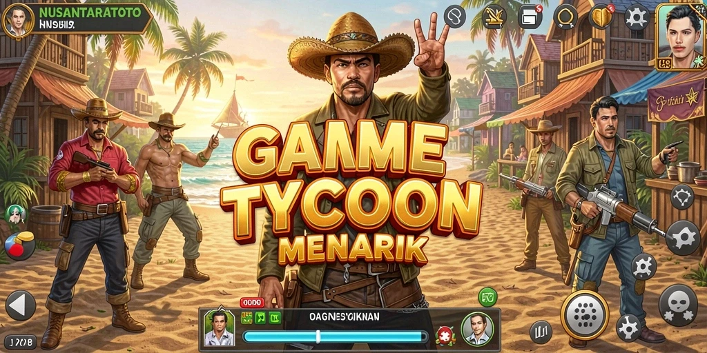 Screenshot gameplay NUSANTARATOTO menampilkan aksi manajemen bisnis yang menarik.