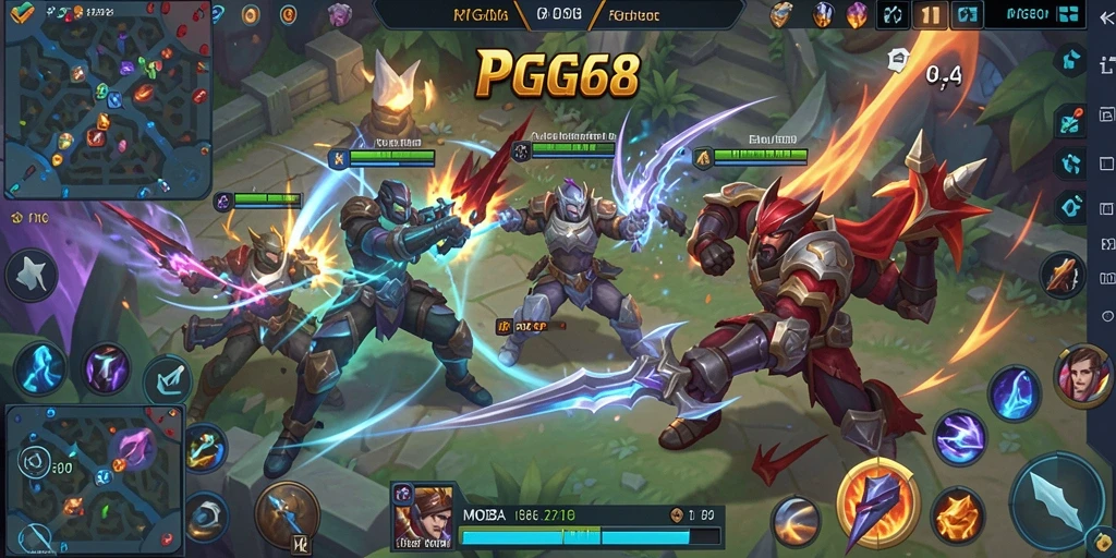 Tampilan gameplay seru dalam PGG68 dengan pertarungan tim yang strategis.