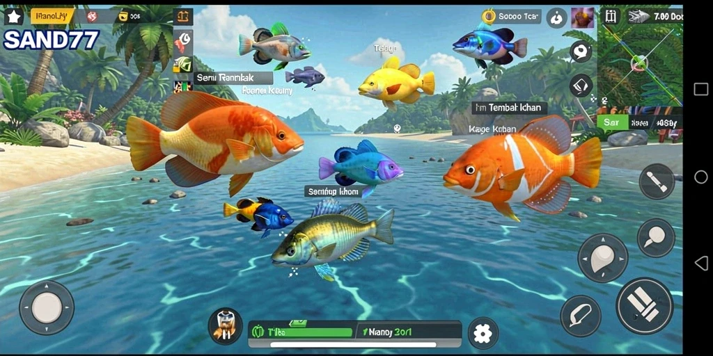 Screenshot gameplay menampilkan aksi menembak ikan yang seru dan menarik.