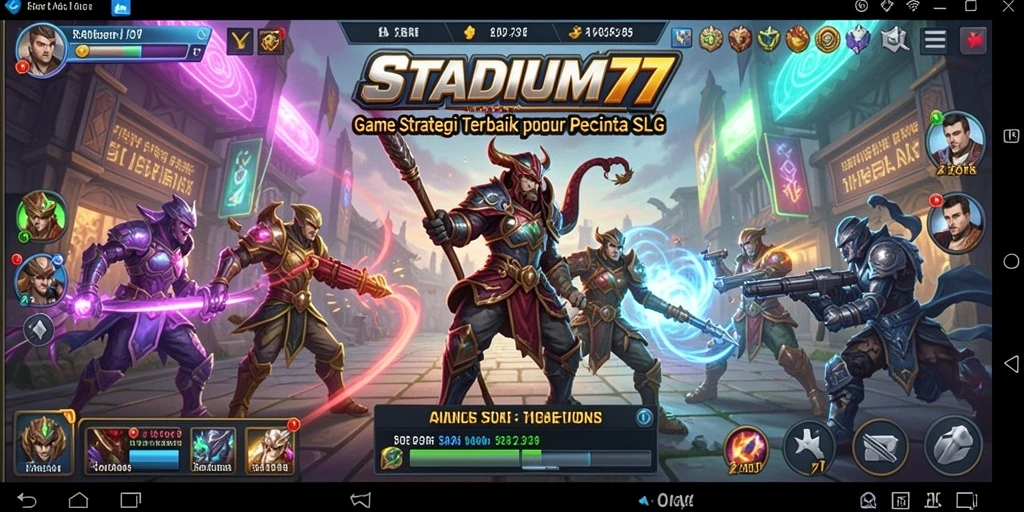 Menampilkan strategi pertempuran yang mendebarkan dalam STADIUM77.
