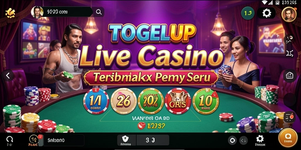 Screenshot gameplay TOGELUP menunjukkan interaksi dealer dan pemain yang menarik.
