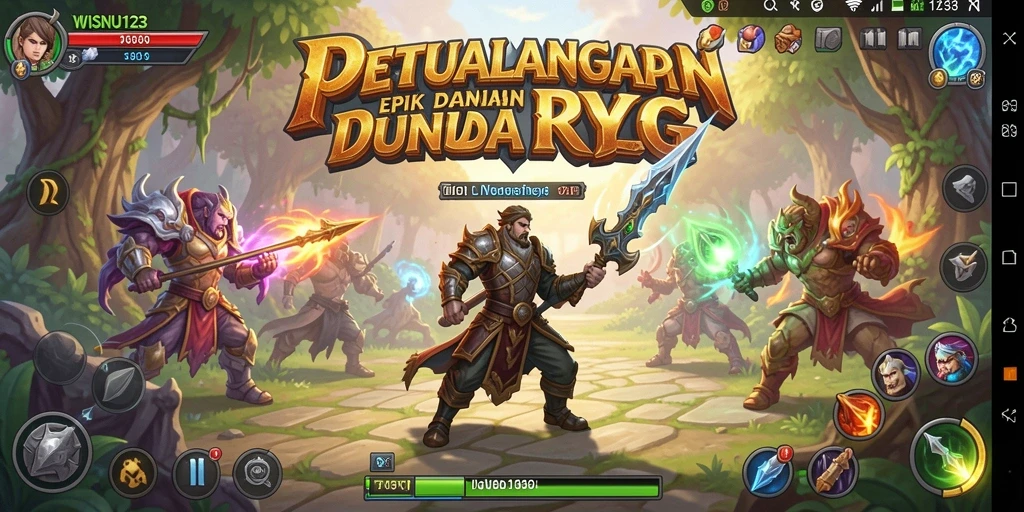 Tampilan gameplay RPG yang epik dan mendalam di WISNU123.